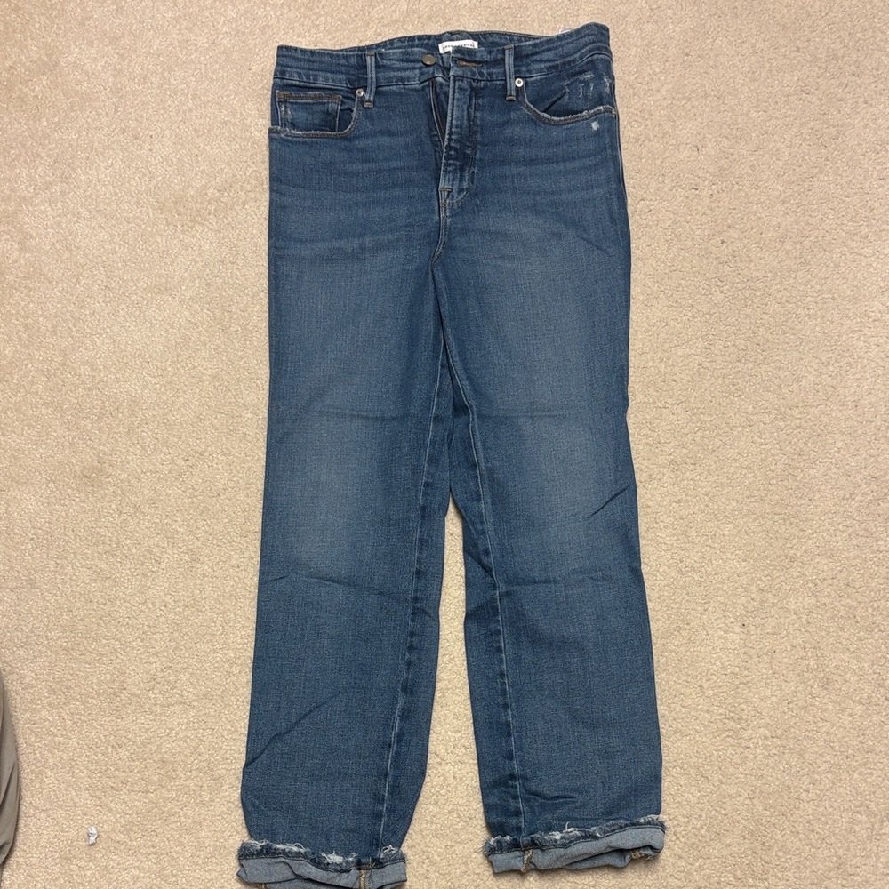 Good American Blue Boyfriend Jeans